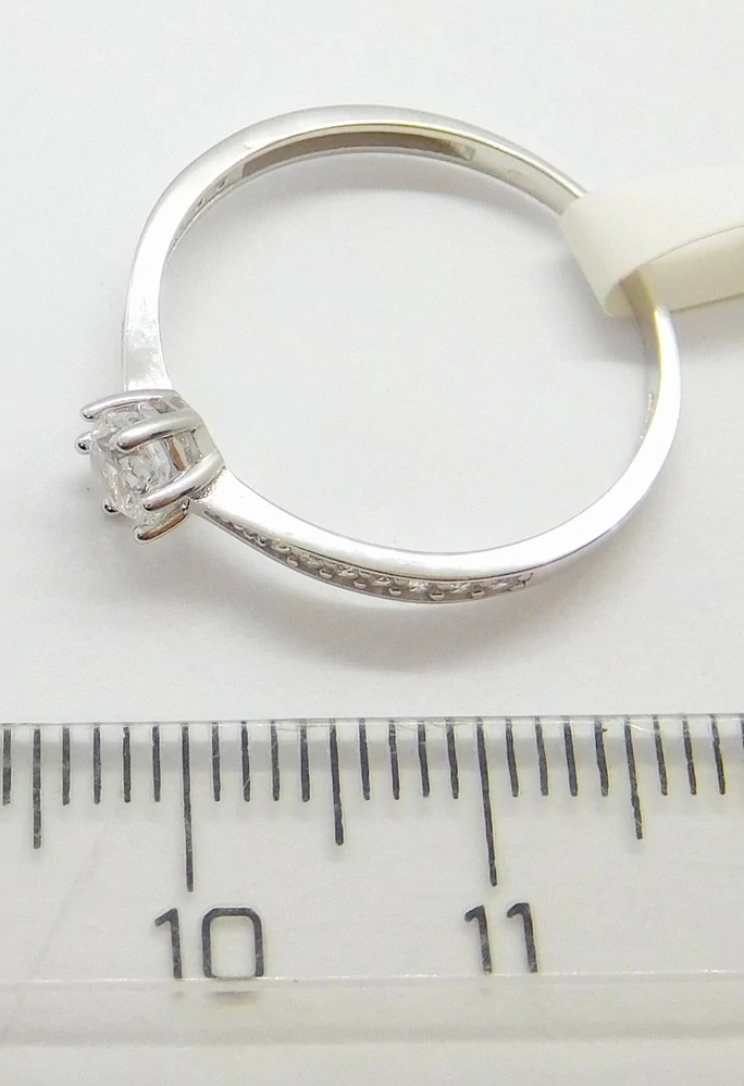 Klenoty Budín Luxusní zásnubní prsten z bílého zlata se zirkonem 585/1,45gr vel.58 JMG0216WSR58