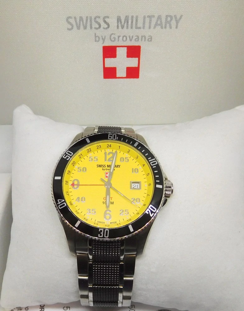 Luxusní pánské vodotěsné hodinky Swiss Millitary Grovana 1616.1176 GMT
