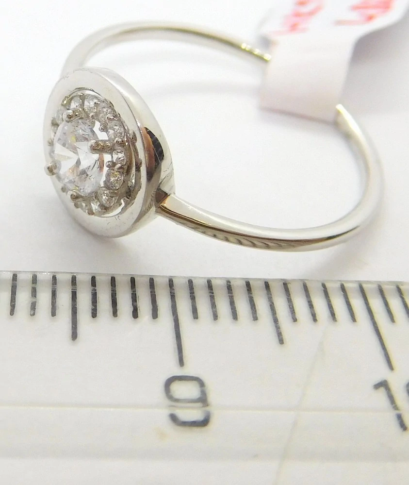 Klenoty Budín Zásnubní dámský prsten z bílého zlata se zirkony 585/1,43gr vel. 57 HK1165