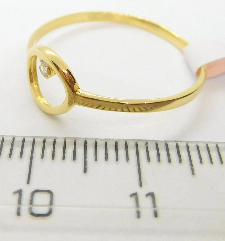 Klenoty Budín Zásnubní dámský zlatý prsten se zirkonem 585/0,93gr vel. 61 HK1170