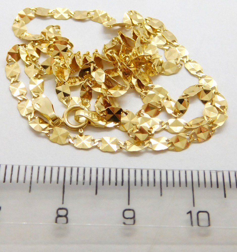 Klenoty Budín Dámský široký mohutný zlatý gravírovaný řetízek 585/3,00gr 50cm HK6215