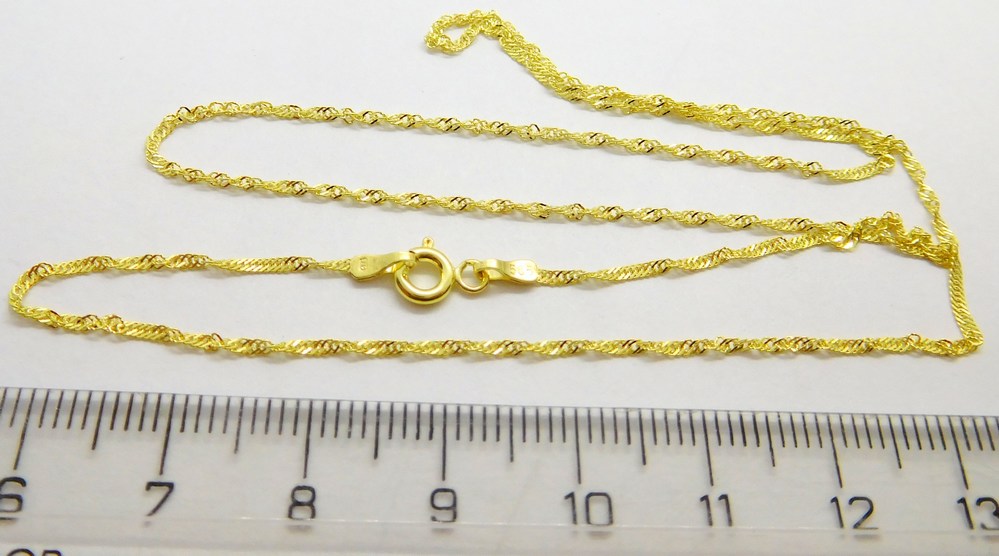 Klenoty Budín Dámský prodloužený zlatý řetízek TWIST 585/1,51gr 55cm 01507