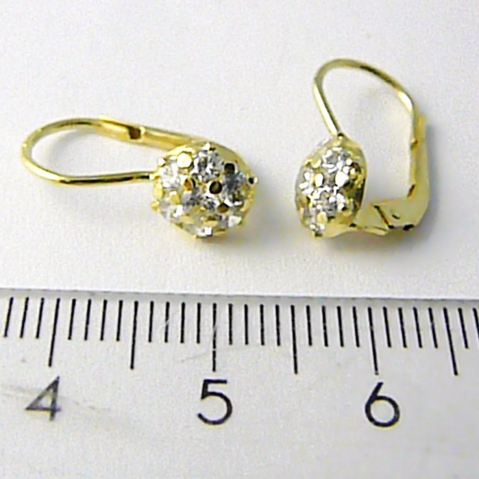 Klenoty Budín Dámské klasické zlaté náušnice se zirkony 14ks 585/1,80gr 236041090