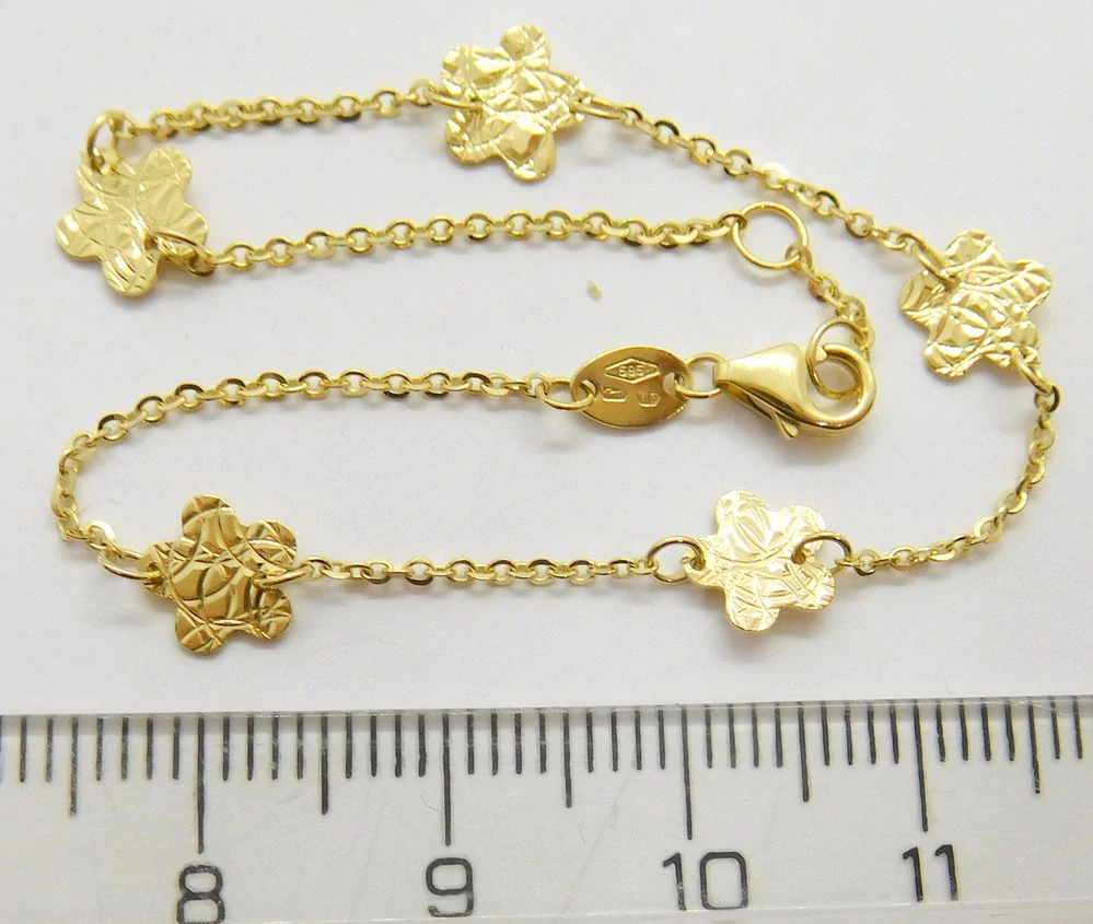 Klenoty Budín Dámský gravírovaný zlatý náramek 585/1,39gr 17,5cm HK7095