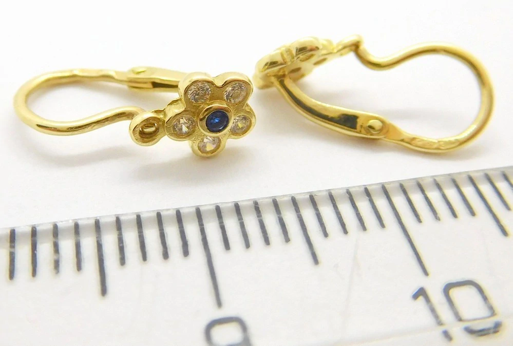 Klenoty Budín Zlaté dětské náušnice - dětské náušnicky se safíry 585/0,82g 5331106