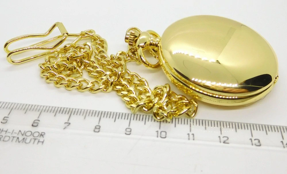 Klenoty Budín Luxusní zlacené kapesní hodinky retro BADUS 11960804 s arabskými číslicemi