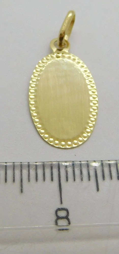 Klenoty Budín Zlatý přívěsek oválek vhodný ke gravírování 585/0,55gr 02443