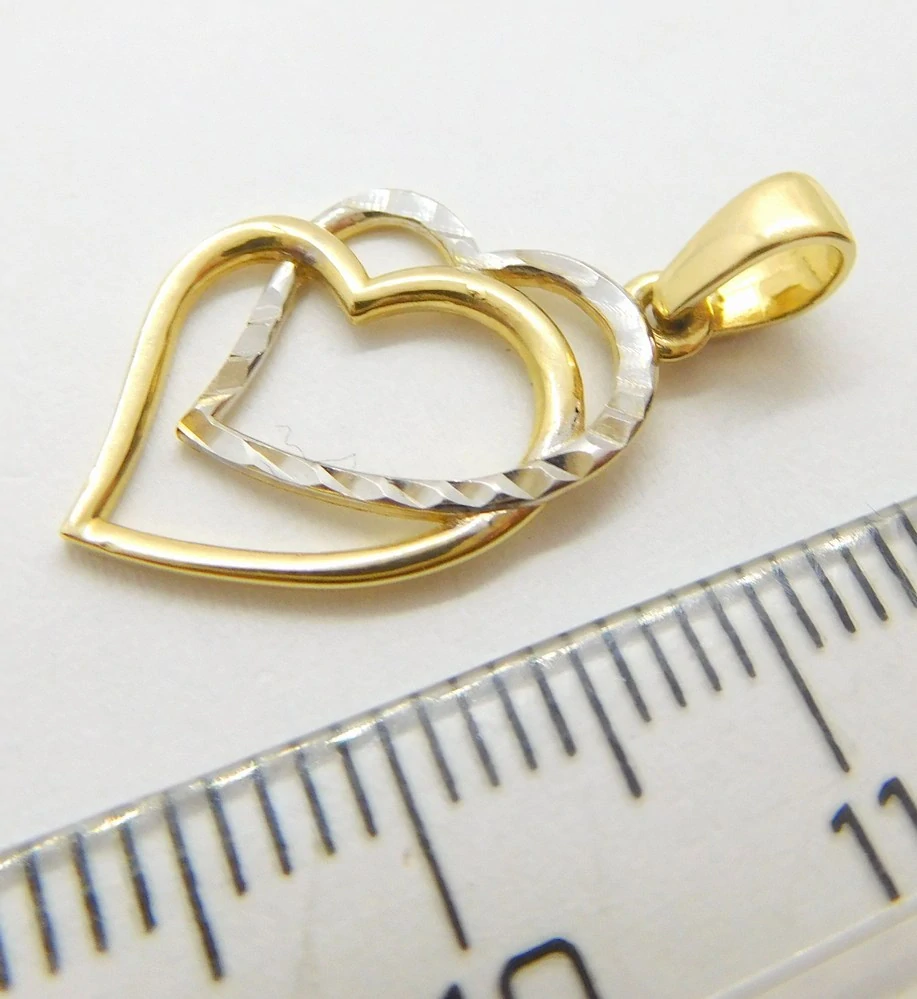 Klenoty Budín Dámský zlatý přívěsek z bílého a žlutého zlata s gravírováním 585/0,85gr 03194