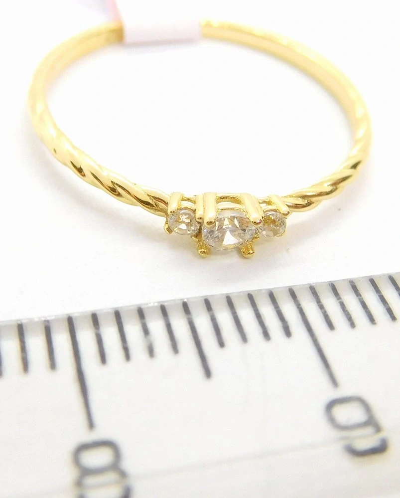 Klenoty Budín Zásnubní dámský zlatý prsten se zirkony 585/0,80gr vel. 54 HK1213