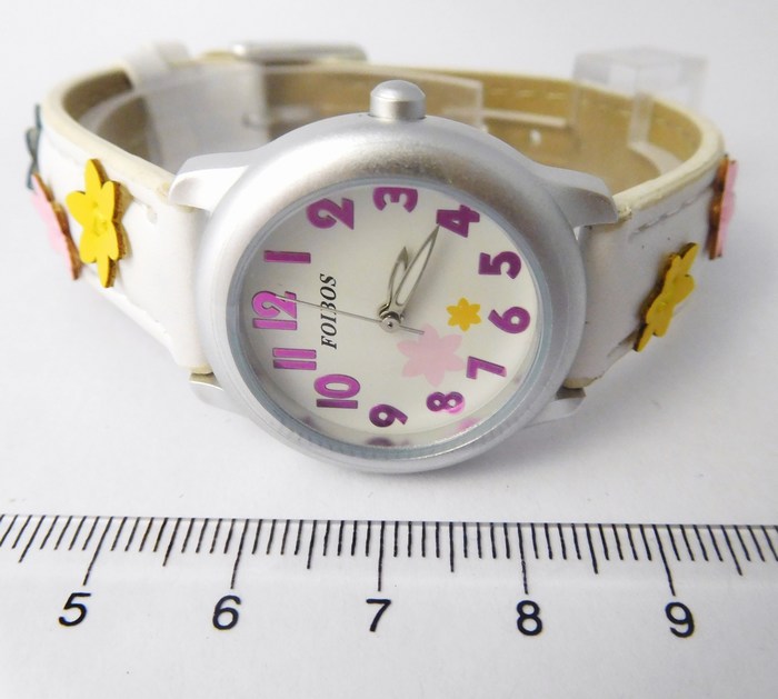 Foibos Dětské dívčí bílé hodinky Foibos 1055 pro malé děvčata 