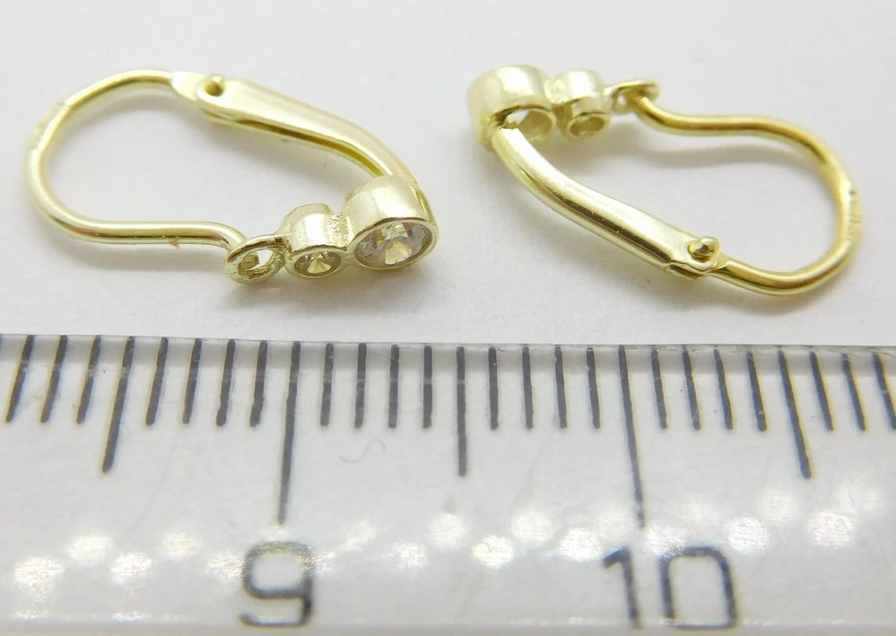 Klenoty Budín Dětské zlaté náušnice ze žlutého zlata se zirkony 585/0,80gr 03284