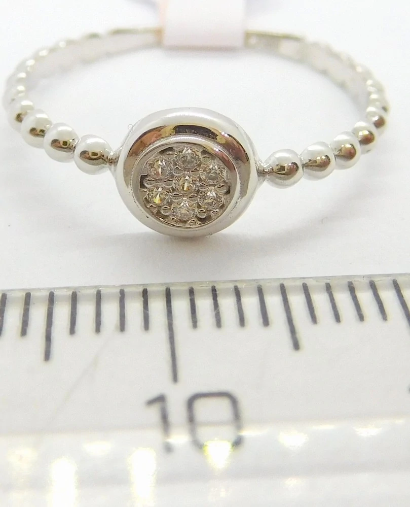 Klenoty Budín Dámský prsten z bílého zlata se zirkony 585/1,25gr vel. 58 HK1223