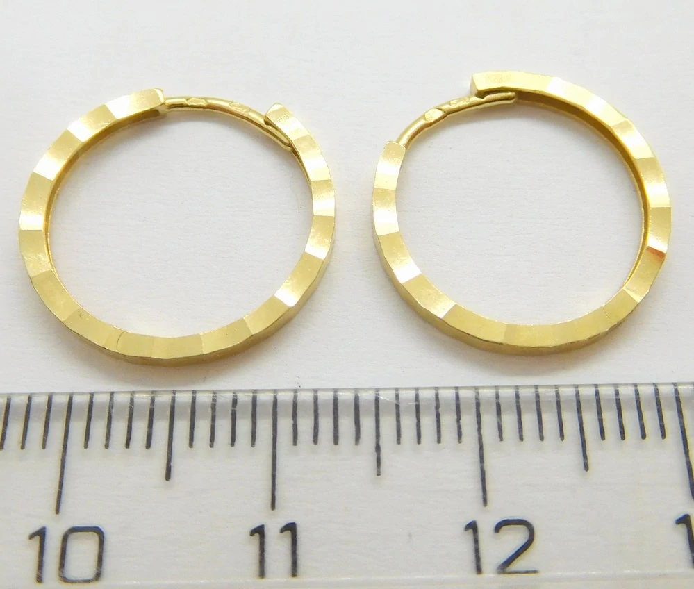 Klenoty Budín Dámské kruhové zlaté náušnice kruhy 585/1,29gr HK2322