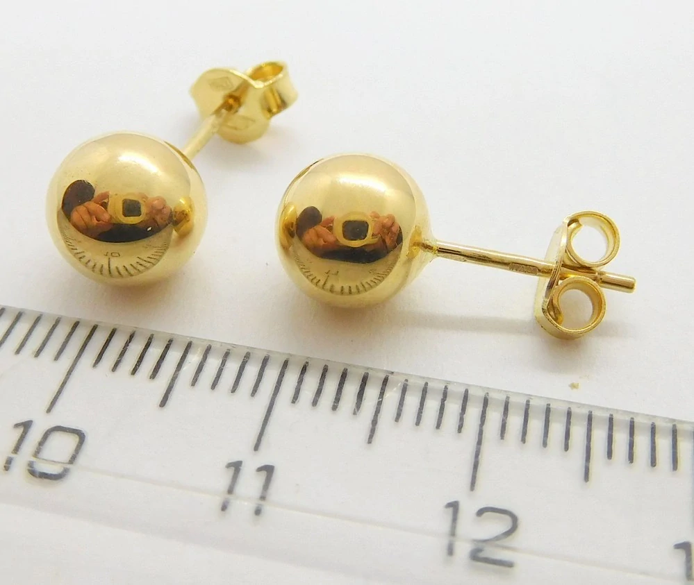 Klenoty Budín Dámské hladké pecičky ze žlutého zlata kuličky 585/1,24gr HK2325