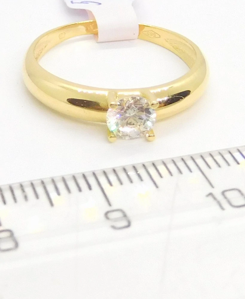 Klenoty Budín Zásnubní dámský zlatý prsten 585/2,14gr vel. 57 HK1236