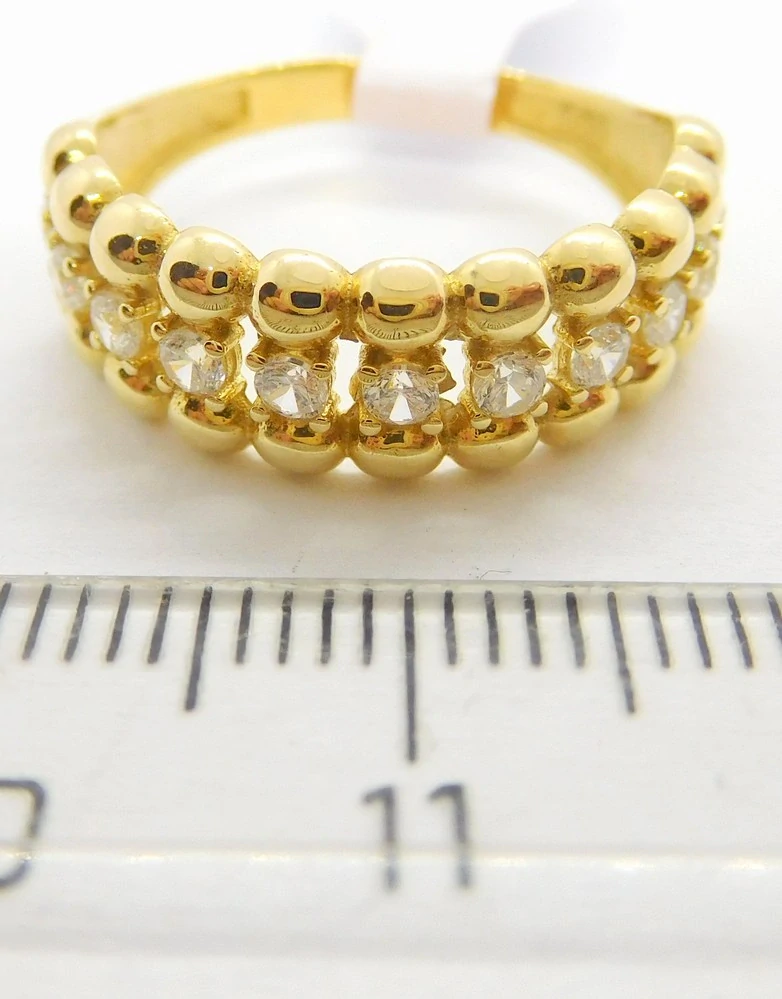 Klenoty Budín Dámský zlatý prsten se zirkony 585/2,53gr vel. 55 HK1234