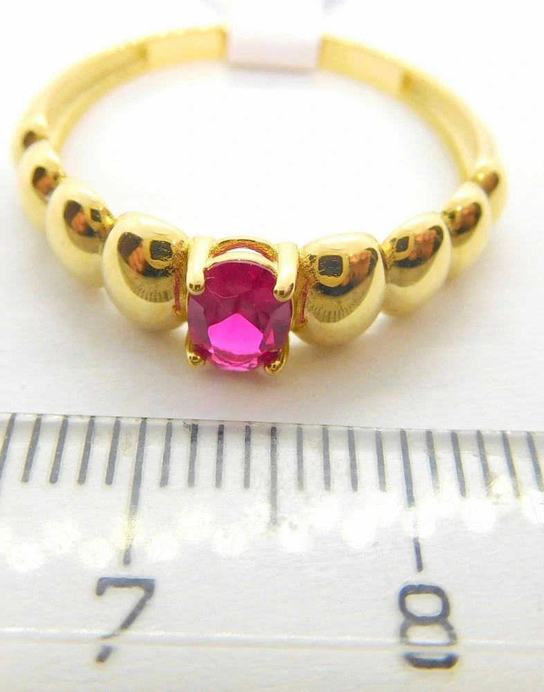 Klenoty Budín Mohutný zásnubní dámský zlatý prsten s červeným rubínem 585/1,69gr vel. 62 HK1239