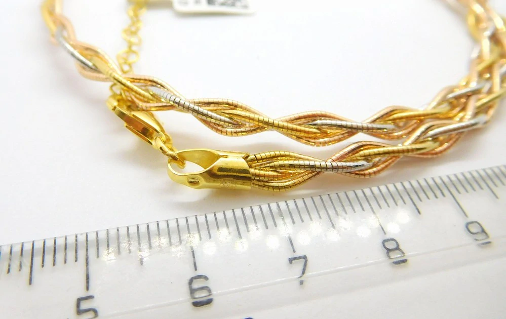 Klenoty Budín Dámský gravírovaný stříbrný náhrdelník tricolor ryz. 925/1000 42+5cm 11,67gr 031048100003