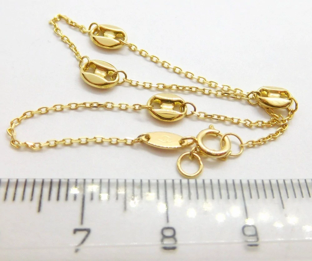 Klenoty Budín Dámský zlatý náramek ze žlutého zlata kávové zrna 585/1,01gr 18+1cm HK7118