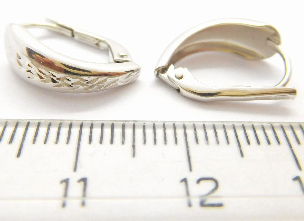 Klenoty Budín Dámské gravírované náušnice z bílého zlata 585/1,59gr HK2342