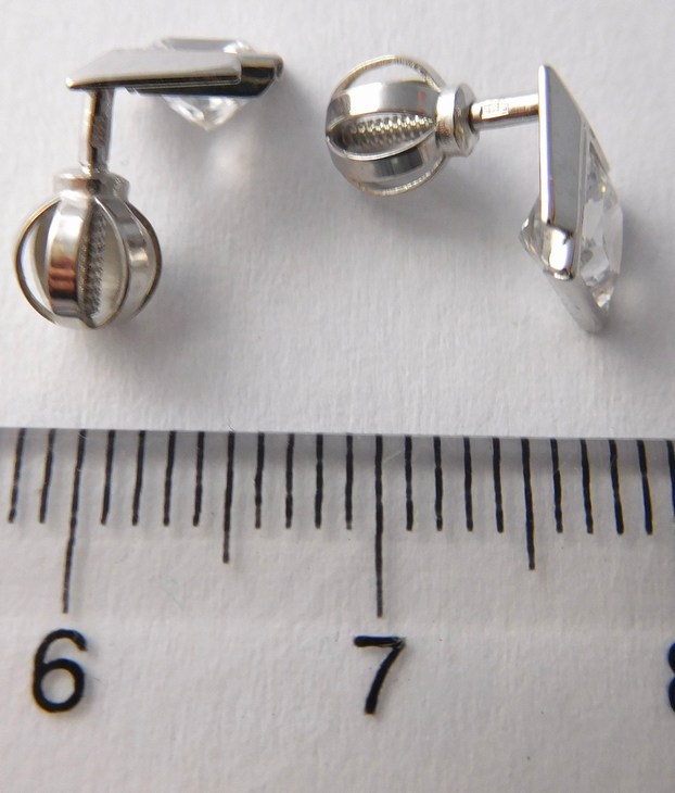 Klenoty Budín Dámské zlaté pecičky s velkými zirkony na šroubek 585/1,19gr 336040918