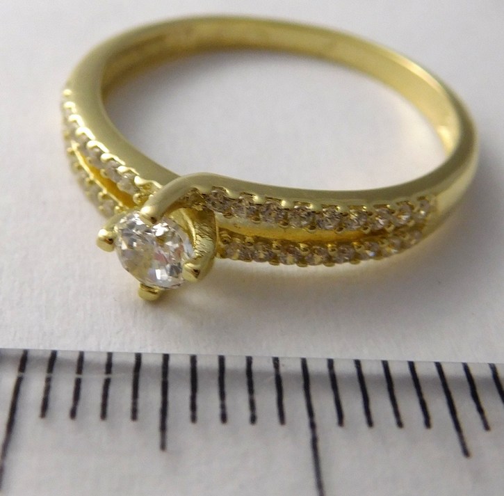 Klenoty Budín Luxusní mohutný zásnubní prsten ze žlutého zlata 585/2,09gr vel.53 223041339