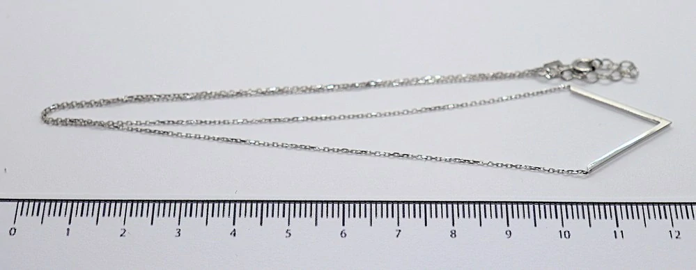 Klenoty Budín Dámský zlatý náhrdelník hladký trojúhelník z bílého zlata 585/1,70gr 45cm HK4073