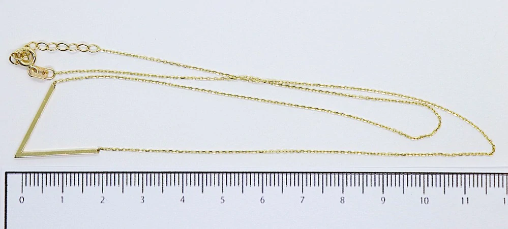 Klenoty Budín Dámský zlatý náhrdelník ze žlutého zlata s přívěskem "V" 585/1,71gr 42+3cm HK4072