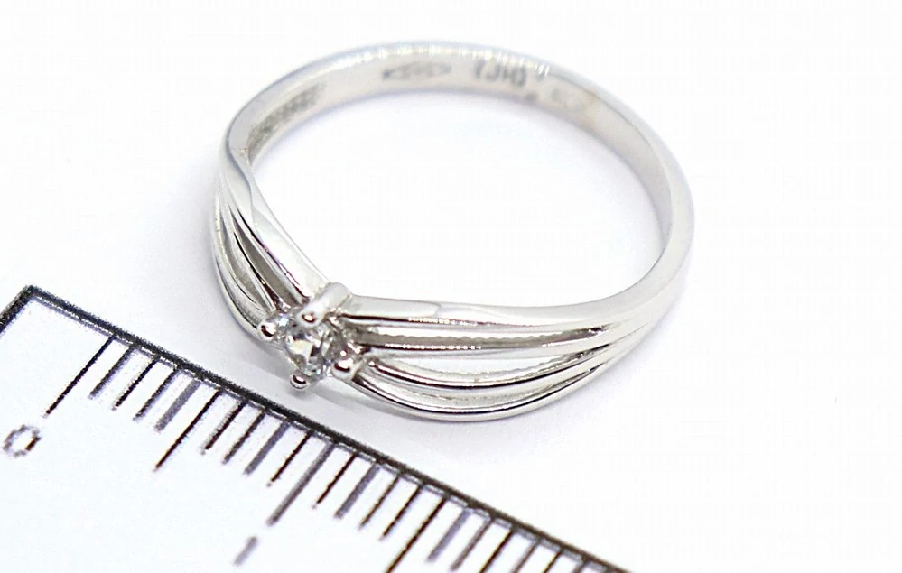 Klenoty Budín Dámský zásnubní prsten z bílého zlata se zirkonem 585/1,73gr vel. 53 HK1245