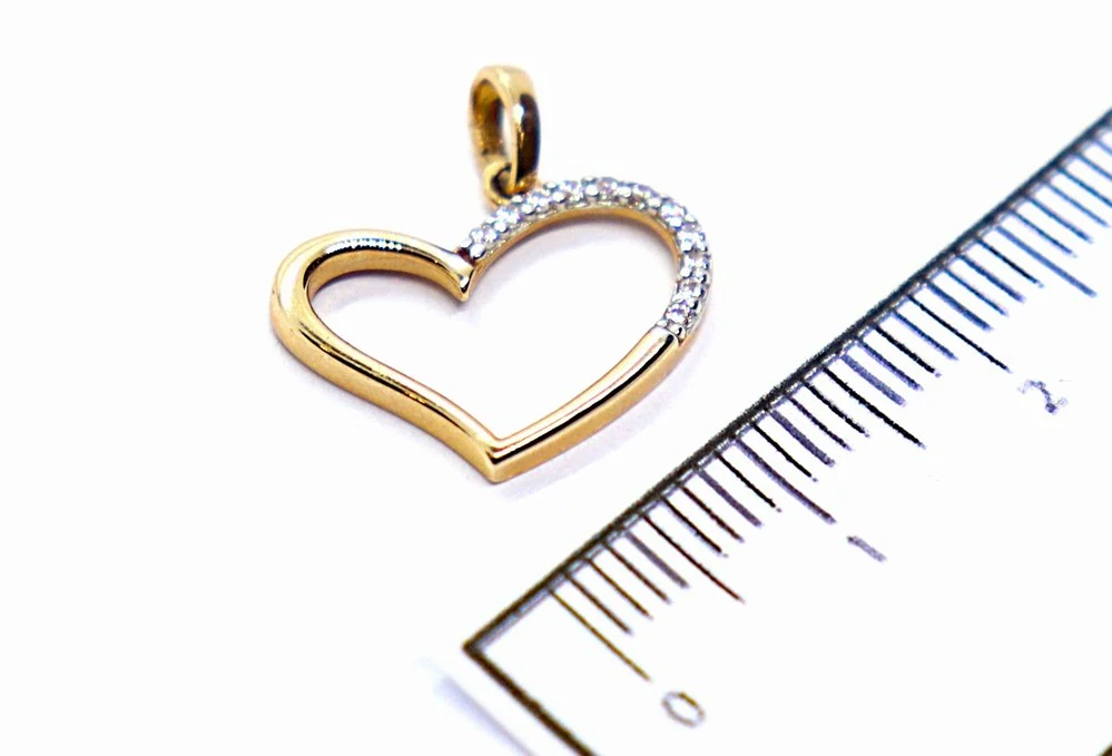 Klenoty Budín - Zlatý přívěsek z růžového zlata se zirkony srdíčko 585/0,88gr HK3250