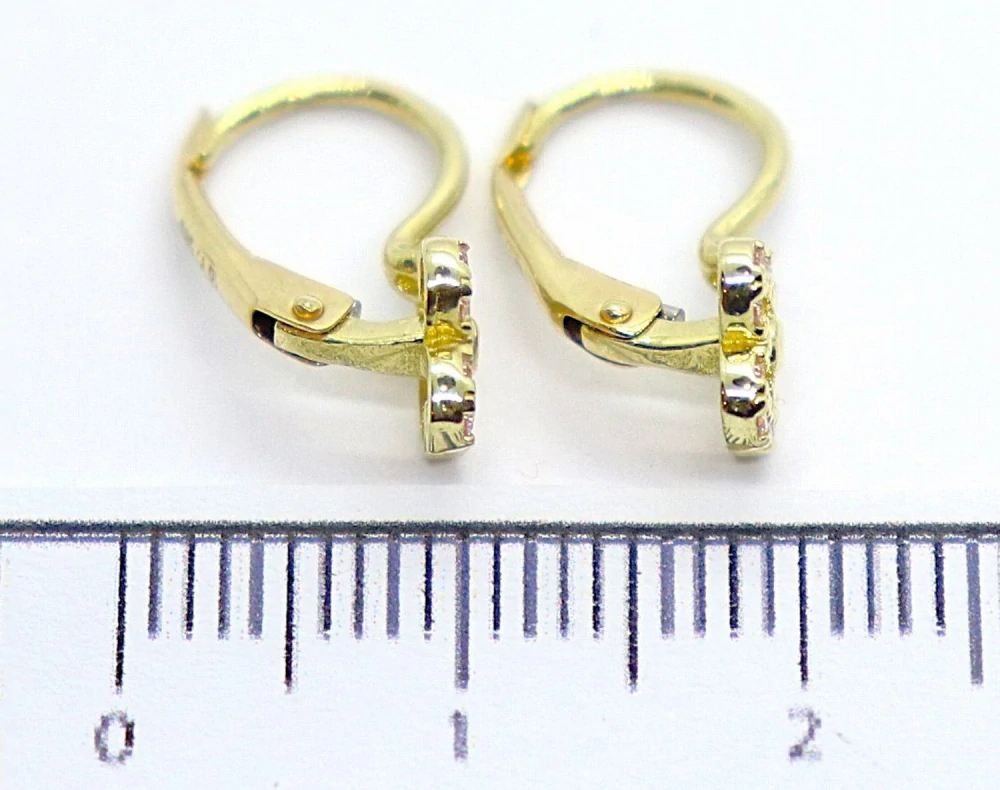 Klenoty Budín Dětské zlaté náušnice se zirkony 585/1,40gr HK2385