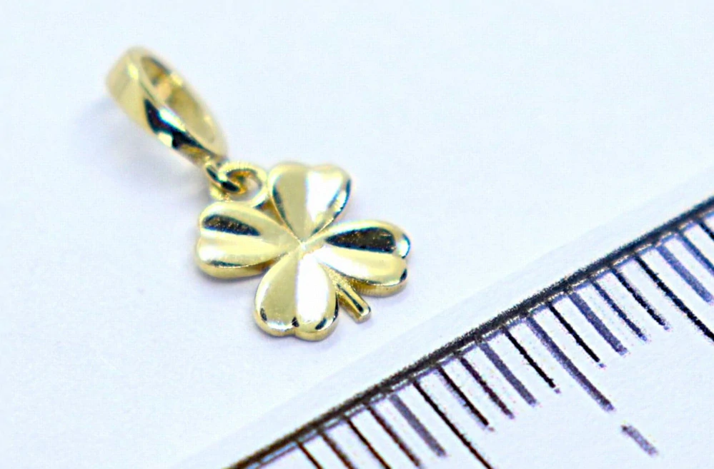 Klenoty Budín Dámský zlatý přívěsek ze žlutého zlata čtyřlístek pro štěstí 585/0,40gr HK3244