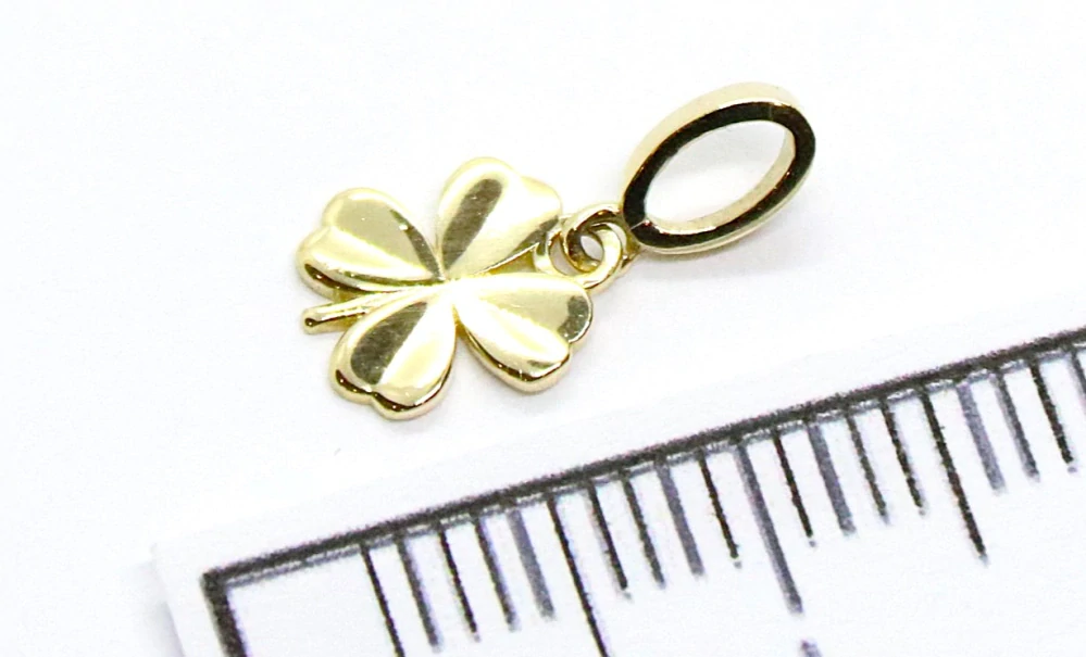 Klenoty Budín Dámský zlatý přívěsek čtyřlístek pro štěstí  585/0,41gr HK3243