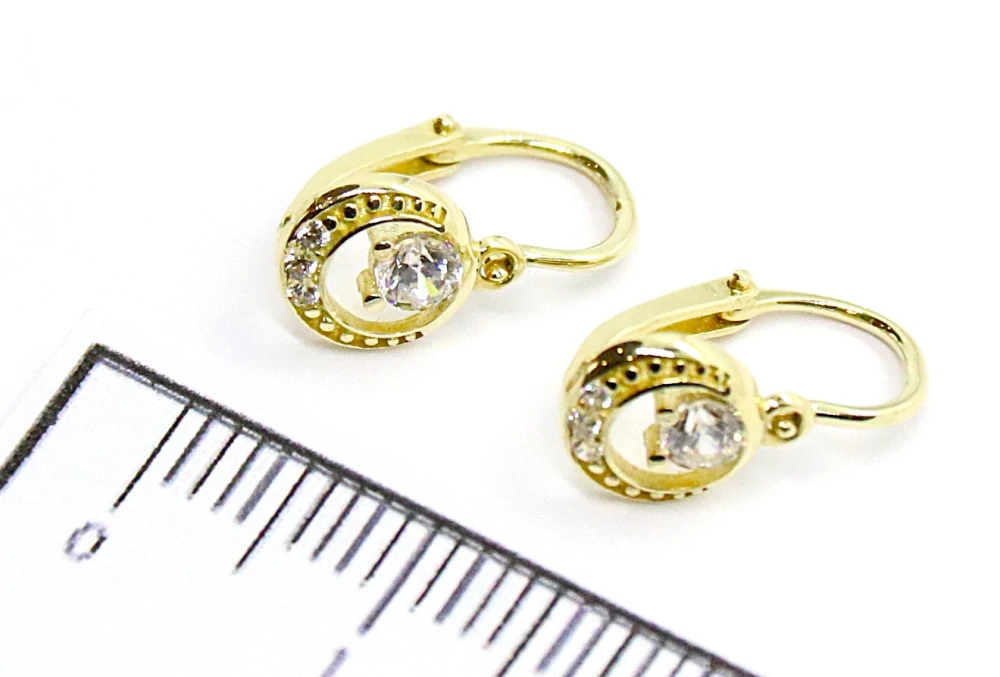 Klenoty Budín Dětské zlaté náušnice se zirkony 585/1,28gr HK2372