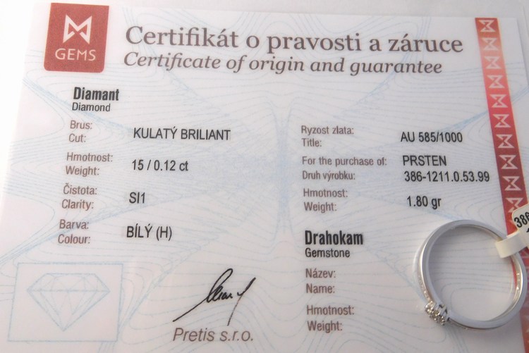 Klenoty Budín Zásnubní diamantový prsten z bílého zlata s 15ks diamantů 585/1,87gr 3861211