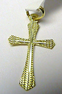 Klenoty Budín Zlatý křížek - zlatý přívěsek s gravírováním 585/0,34gr 28x18mm 01018