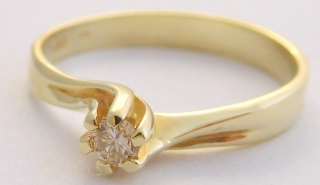 Klenoty Budín Zásnubní zlatý diamantový prsten s diamantem vel. 55 585/2,39gr 17-01 210 T274