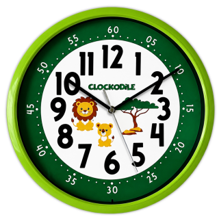 CLOCKODILE Zelené dětské hodiny LEV A LVÍČE - 3 ROKY ZÁRUKA! CCS3001