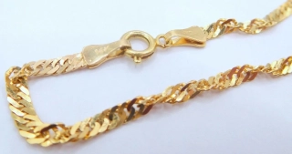 Klenoty Budín Dámský mohutný zlatý náramek TWIST 585/2,62gr 20cm HK7175
