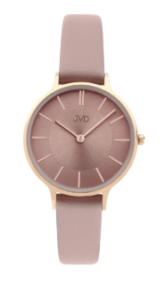 Dámské módní designové hodinky JVD JZ202.2 s řemínkem z pravé kůže
