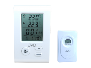 Digitální teploměr JVD T7009 (vnitřní a venkovní teplota čidlem)