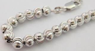 Mohutný stříbrný gravírovaný řetízek (kuličky) 42+3cm 925/14,75gr 030882600004