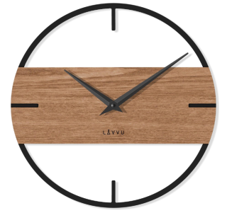 LAVVU Stylové dřevěné hodiny LAVVU LOFT v industriálním vzhledu LCT4010