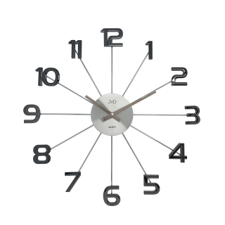 Černé antracitové paprskovité kovové hodiny JVD HT072.4 s číslicemi