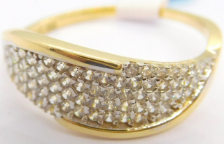 Klenoty Budín Mohutný zlatý prstýnek se zirkony 585/2,22gr vel. 56 HK1045