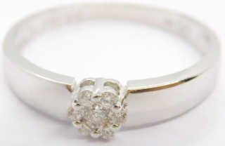Klenoty Budín Diamantový zásnubní zlatý prsten z bílého zlata vel. 57 585/2,00gr 7ks x 0,10CT HKD21