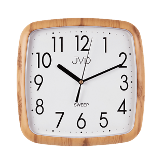 Hranaté nástěnné hodiny JVD quartz H615.3 imitace dřeva - světlé