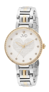 JVD Dámské srdíčkové stříbrno-zlaté hodinky JVD JG1032.2