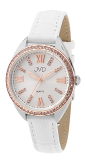 Bílé dámské elegantní šperkové hodinky JVD JG1028.2