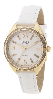 Bílé dámské elegantní šperkové hodinky JVD JG1028.3